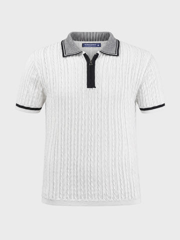 Men's Cream Slim Fit Solid Casual Polo T-Shirt