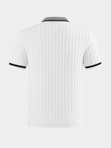 Men's Cream Slim Fit Solid Casual Polo T-Shirt