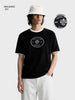Men's Black Regular Fit Embroidered Casual T-Shirt