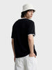 Men's Black Regular Fit Embroidered Casual T-Shirt