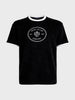 Men's Black Regular Fit Embroidered Casual T-Shirt
