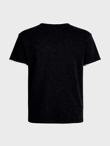Men's Black Regular Fit Embroidered Casual T-Shirt