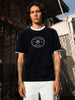 Men's Black Regular Fit Embroidered Casual T-Shirt