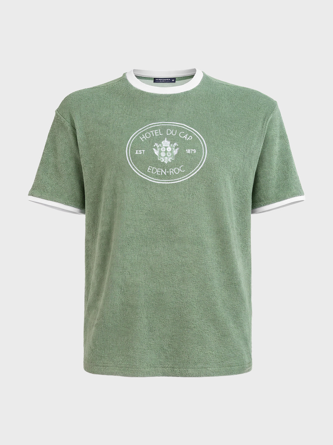 Men's Green Regular Fit Embroidered Casual T-Shirt
