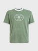 Men's Green Regular Fit Embroidered Casual T-Shirt