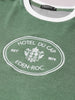 Men's Green Regular Fit Embroidered Casual T-Shirt