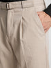 Men's Khaki Regular Fit Solid Casual Trousers