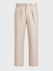 Men's Khaki Regular Fit Solid Casual Trousers