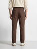 Men's Brown Regular Fit Solid Casual Trousers