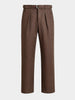 Men's Brown Regular Fit Solid Casual Trousers