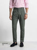Men's Green Regular Fit Solid Casual Trousers
