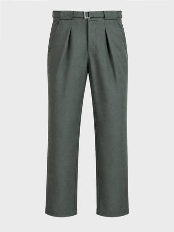 Men's Green Regular Fit Solid Casual Trousers