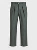 Men's Green Regular Fit Solid Casual Trousers