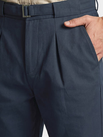 Men's Grey Regular Fit Solid Casual Trousers