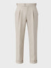 Men's Beige Regular Fit Solid Casual Trousers