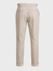 Men's Beige Regular Fit Solid Casual Trousers