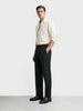 Men's Black Regular Fit Solid Casual Trousers