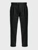 Men's Black Regular Fit Solid Casual Trousers