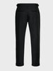 Men's Black Regular Fit Solid Casual Trousers