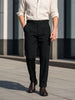 Men's Black Regular Fit Solid Casual Trousers