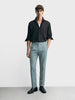 Men's Green Regular Fit Solid Casual Trousers