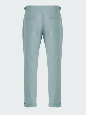 Men's Green Regular Fit Solid Casual Trousers