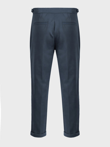 Men's Grey Regular Fit Solid Casual Trousers