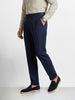Men's Blue Regular Fit Solid Casual Trousers