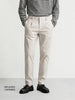 Men's Beige Relaxed Fit Solid Casual Trousers