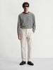 Men's Beige Relaxed Fit Solid Casual Trousers