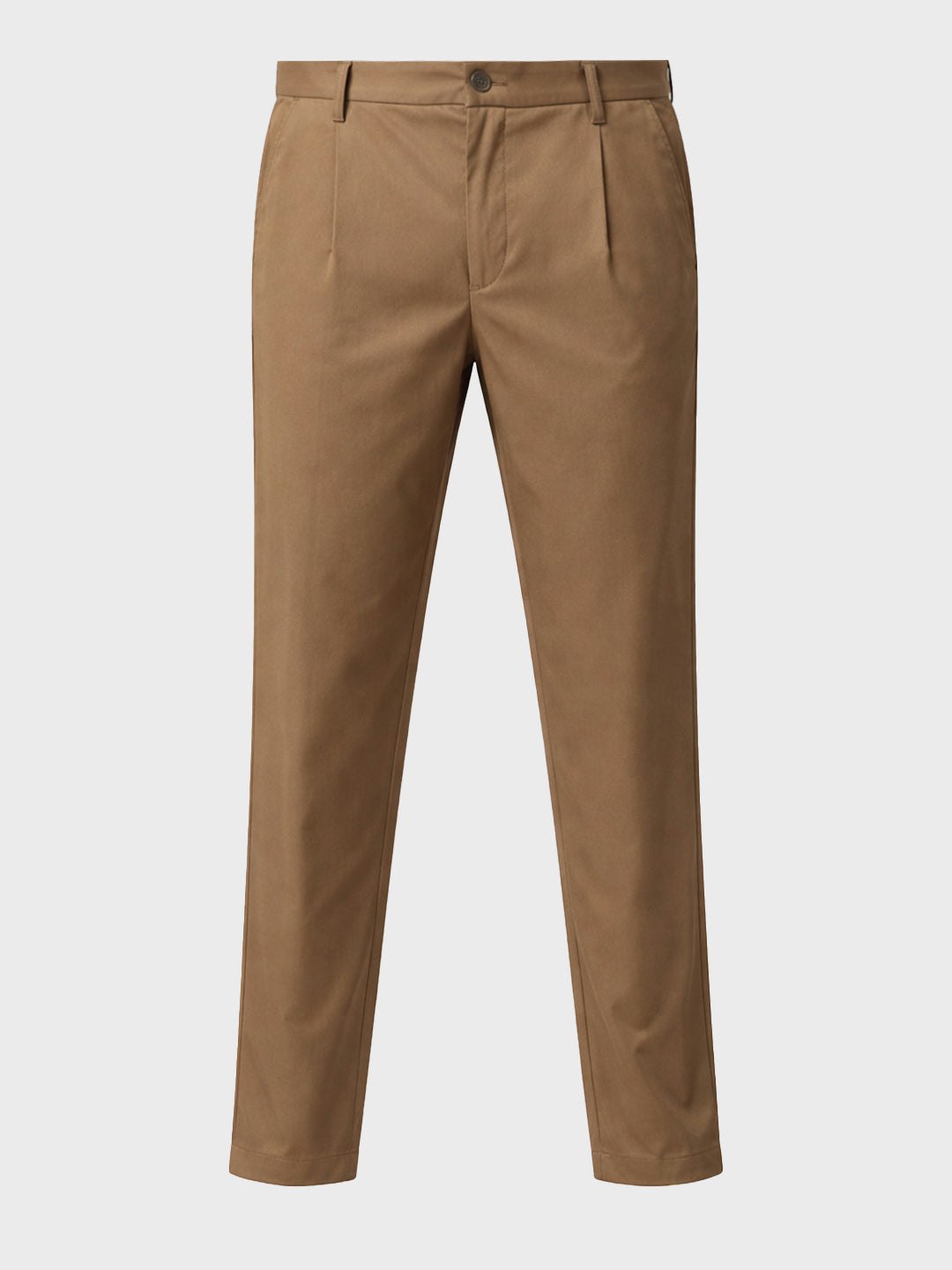 Men's Brown Relaxed Fit Solid Casual Trousers