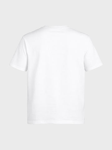 Men's White Relaxed Fit Graphic Printed Casual T-Shirt