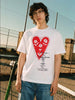 Men's White Relaxed Fit Graphic Printed Casual T-Shirt