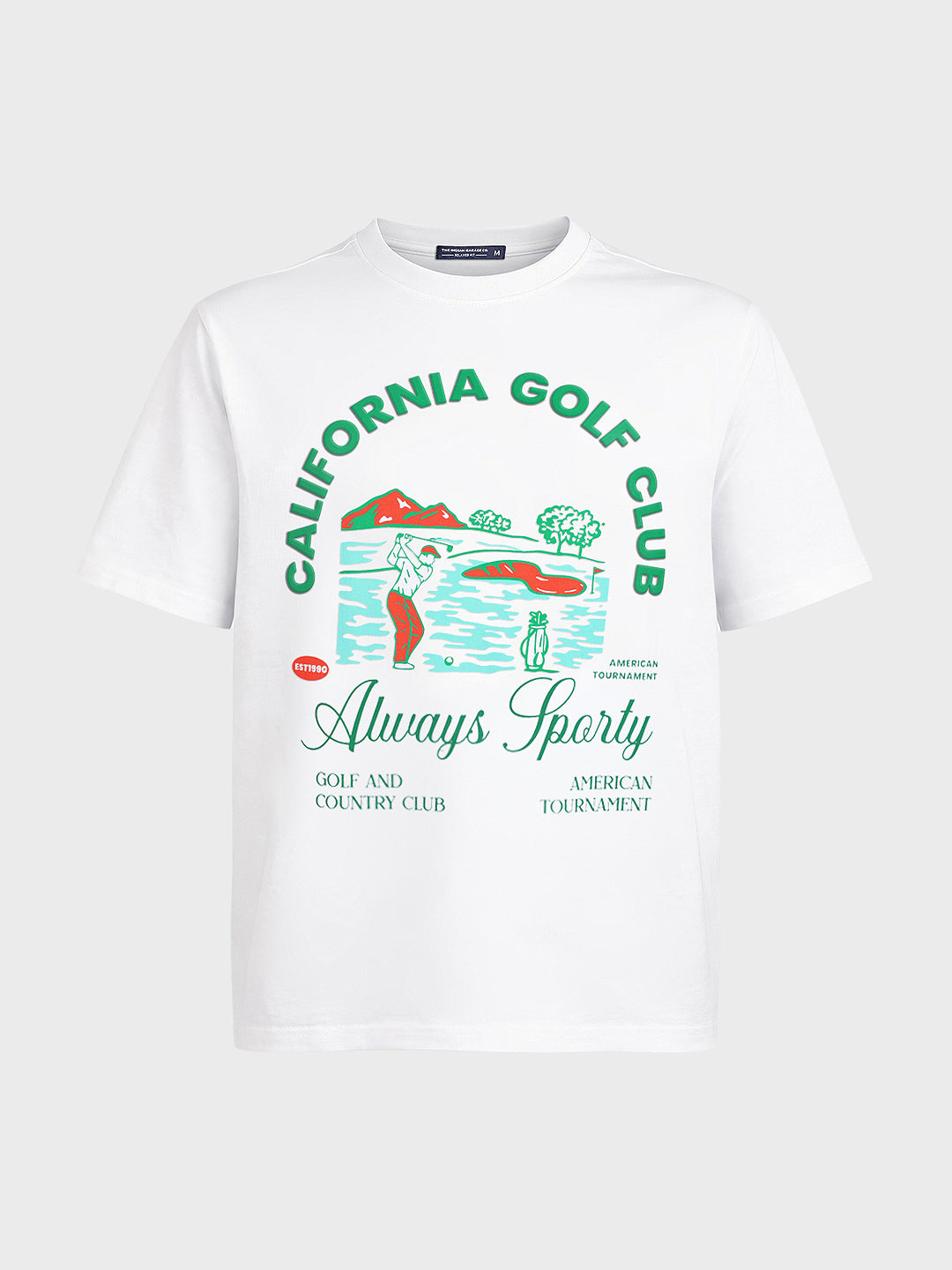 Men's White Relaxed Fit Embroidered Casual T-Shirt