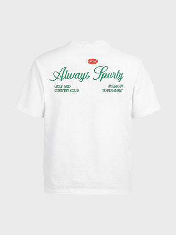 Men's White Relaxed Fit Embroidered Casual T-Shirt