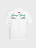 Men's White Relaxed Fit Embroidered Casual T-Shirt