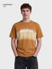 Men's Brown Oversized Fit Graphic Printed Casual T-Shirt