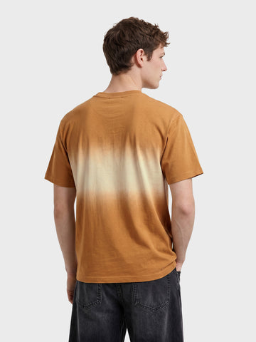 Men's Brown Oversized Fit Graphic Printed Casual T-Shirt