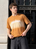 Men's Brown Oversized Fit Graphic Printed Casual T-Shirt