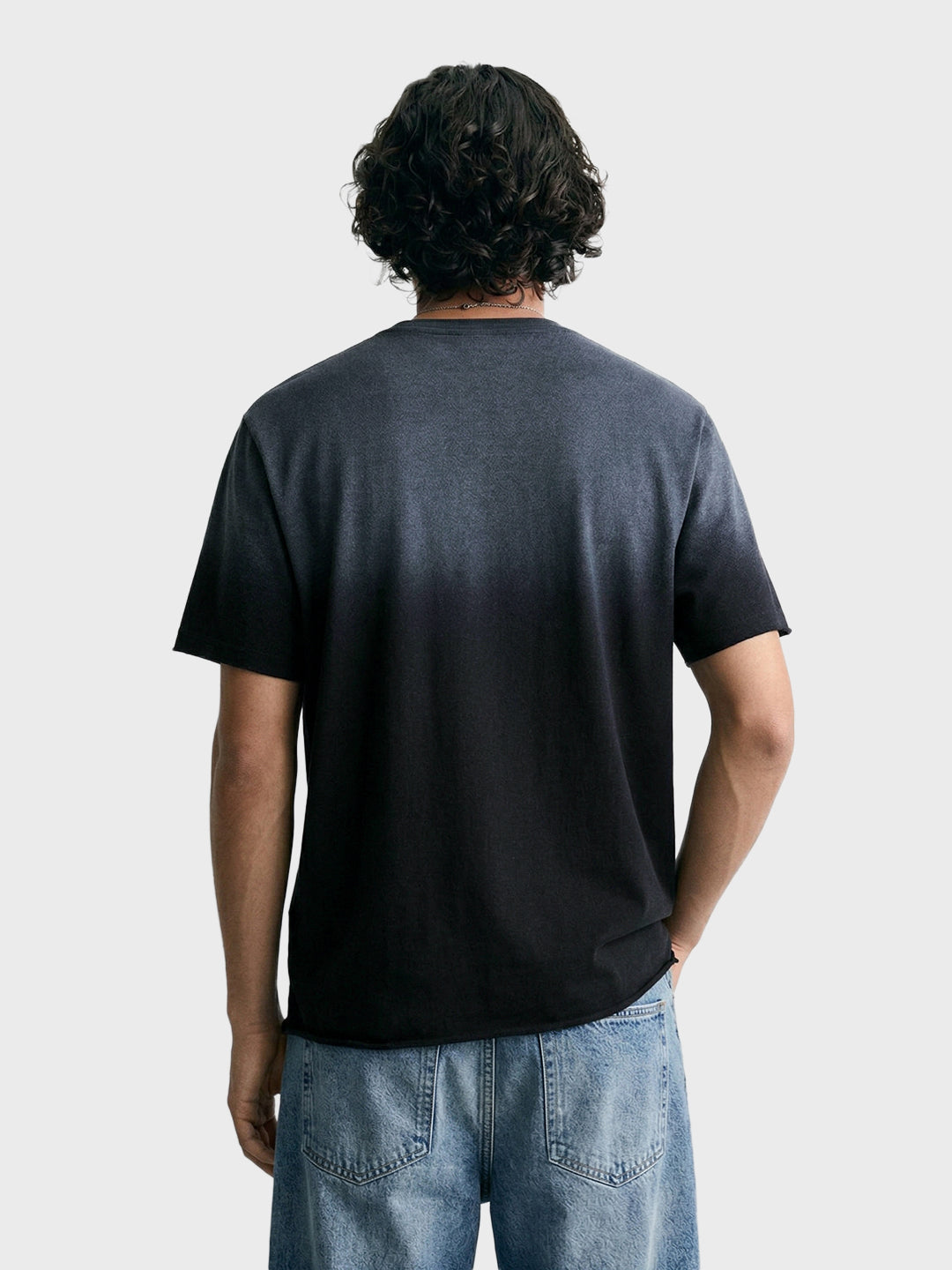 Men's Black Relaxed Fit Printed Casual T-Shirt