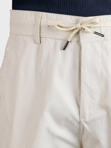 Men's White Relaxed Fit Solid Utility Joggers