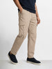 Men's Beige Relaxed Fit Solid Utility Joggers
