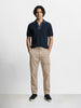 Men's Beige Relaxed Fit Solid Utility Joggers