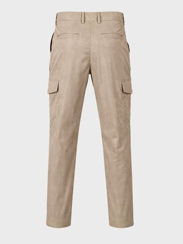 Men's Beige Relaxed Fit Solid Utility Joggers