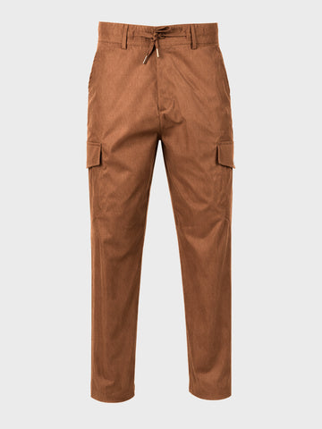 Men's Brown Relaxed Fit Solid Utility Joggers