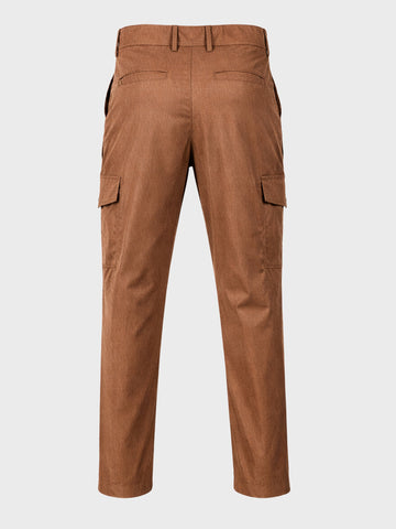 Men's Brown Relaxed Fit Solid Utility Joggers