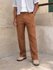 Men's Brown Relaxed Fit Solid Utility Joggers