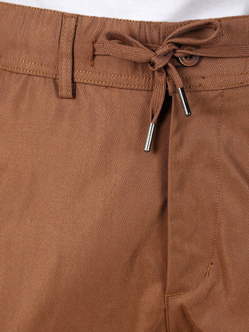 Men's Brown Relaxed Fit Solid Utility Joggers