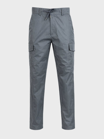 Men's Grey Relaxed Fit Solid Utility Joggers