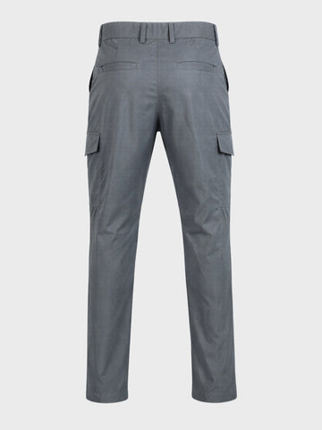 Men's Grey Relaxed Fit Solid Utility Joggers